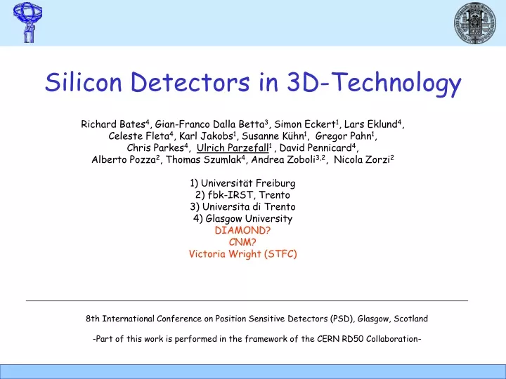 silicon detectors in 3d technology