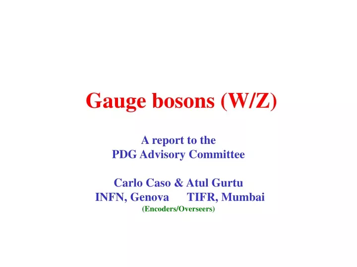 gauge bosons w z