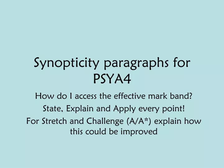 synopticity paragraphs for psya4