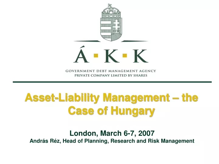 asset liability management the case of hungary