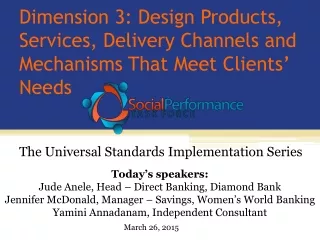 Today ’ s speakers: Jude Anele, Head – Direct Banking, Diamond Bank