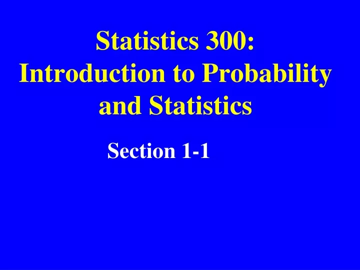 statistics 300 introduction to probability and statistics
