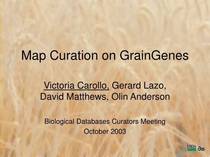 map curation on graingenes