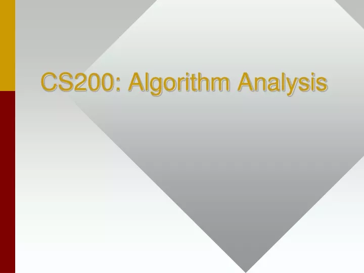 cs200 algorithm analysis