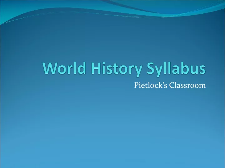 world history syllabus