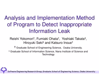 Analysis and Implementation Method of Program to Detect Inappropriate Information Leak