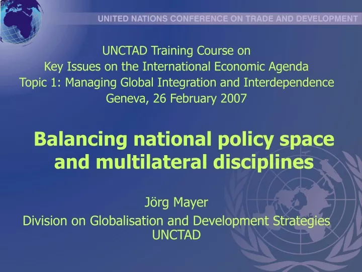 balancing national policy space and multilateral disciplines