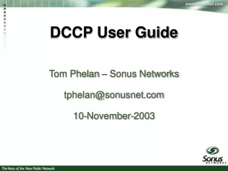 DCCP User Guide