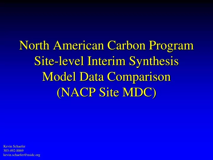 north american carbon program site level interim synthesis model data comparison nacp site mdc