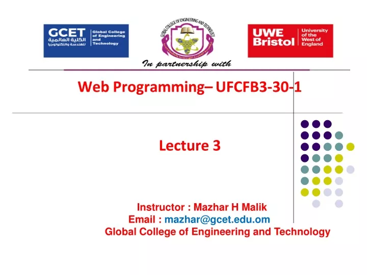 web programming ufcfb3 30 1 lecture 3