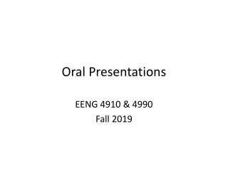 Oral Presentations