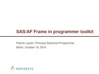 SAS/AF Frame in programmer toolkit
