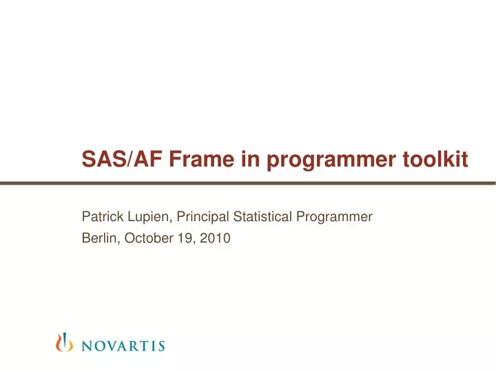 sas af frame in programmer toolkit