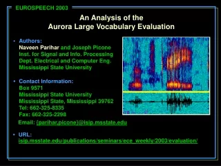 An Analysis of the Aurora Large Vocabulary Evaluation