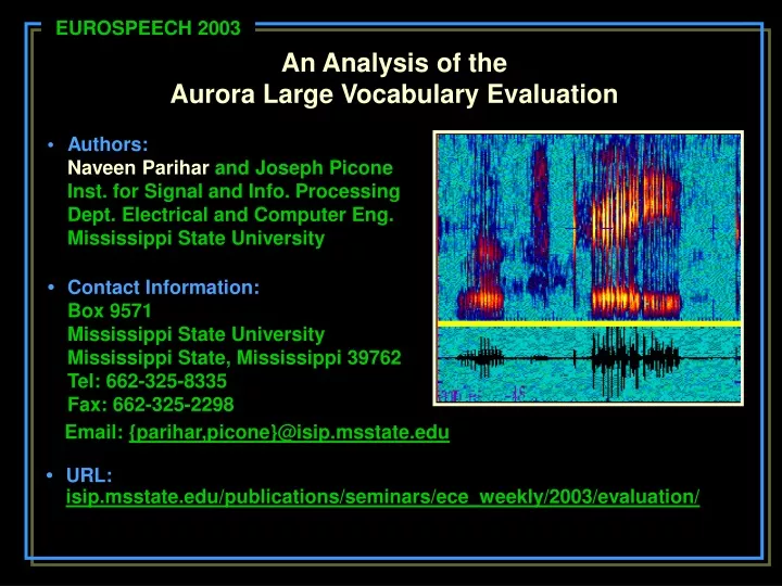 an analysis of the aurora large vocabulary evaluation