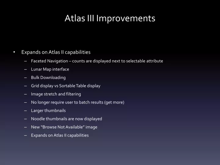 atlas iii improvements