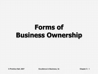 Forms of  Business Ownership