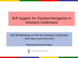 NLP Support for Faceted Navigation in Scholarly Collections