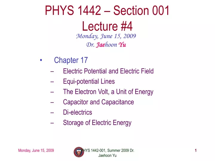 phys 1442 section 001 lecture 4