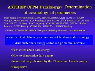 AST-IHEP-CPPM-DarkEnergy: Determination of cosmological parameters