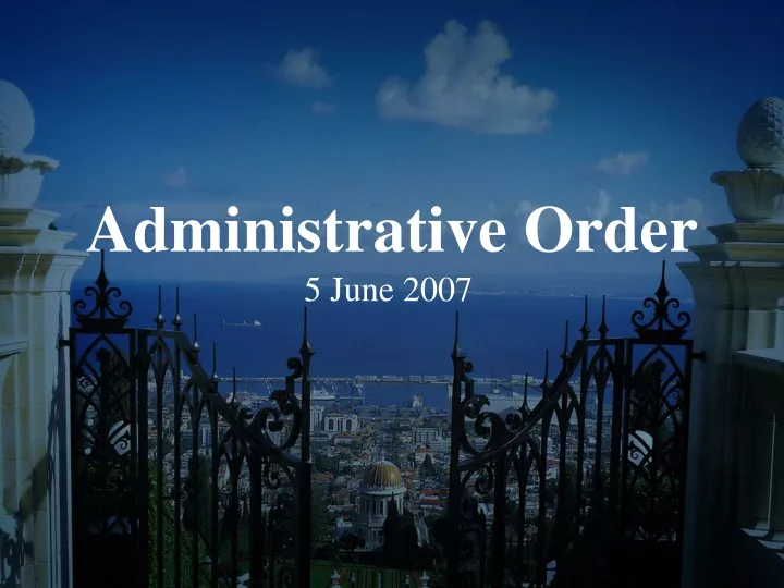 administrative order