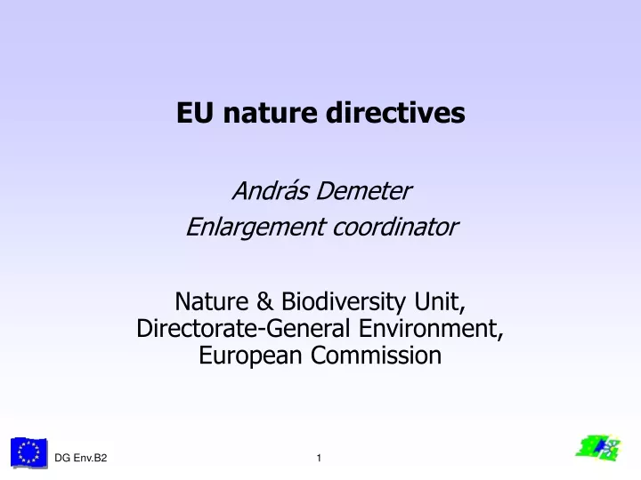 eu nature directives andr s demeter enlargement