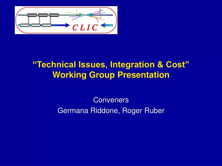 technical issues integration cost working group presentation