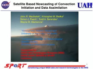 Satellite Based Nowcasting of Convection Initiation and Data Assimilation