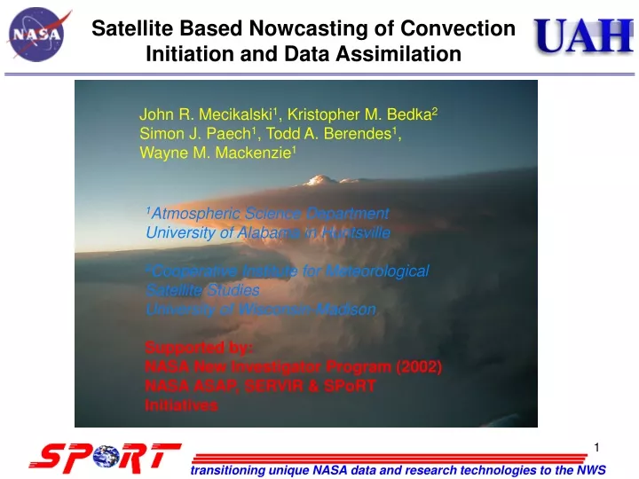satellite based nowcasting of convection