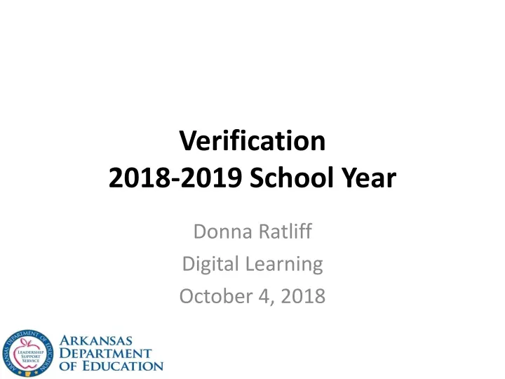 verification 2018 2019 school year