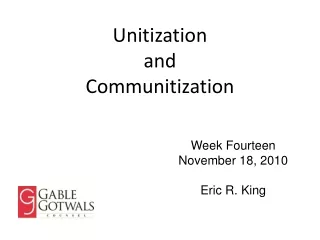 Unitization and  Communitization