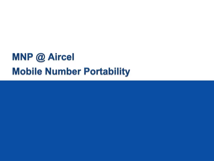 mnp @ aircel mobile number portability
