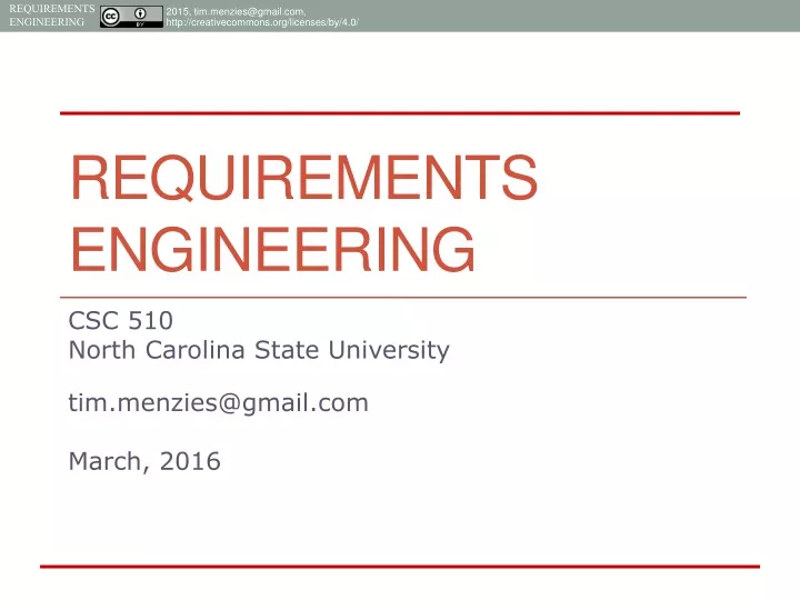 requirements engineering