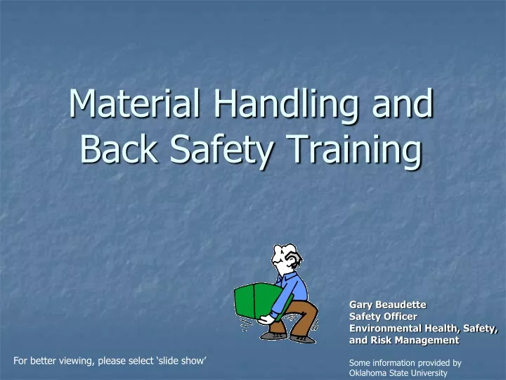 material handling and back safety training