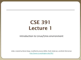 CSE 391 Lecture 1