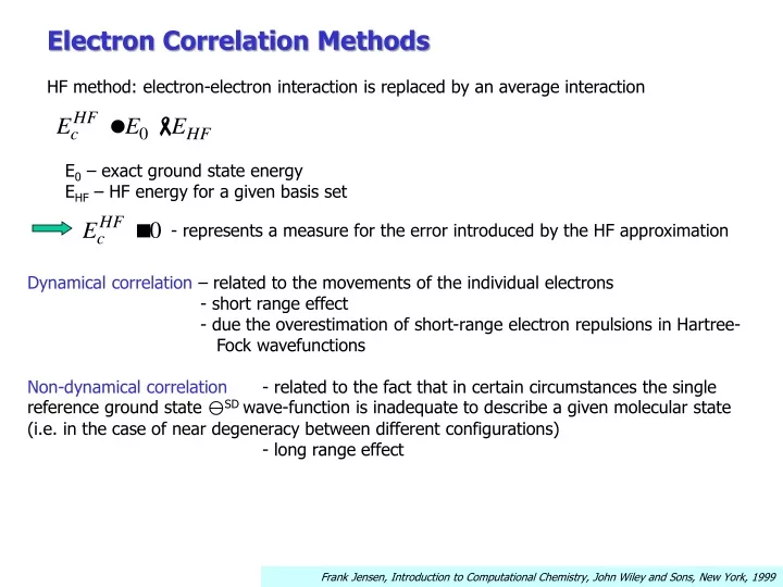 electron correlation methods