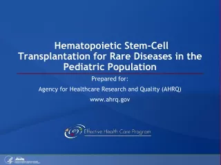 Hematopoietic Stem-Cell Transplantation for Rare Diseases in the Pediatric Population