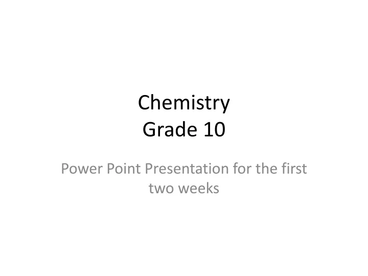 chemistry grade 10