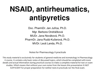NSAID,  antirheumatics ,  antipyretics
