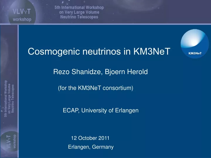 cosmogenic neutrinos in km3net