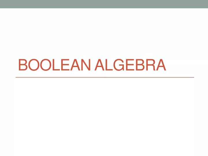 boolean algebra