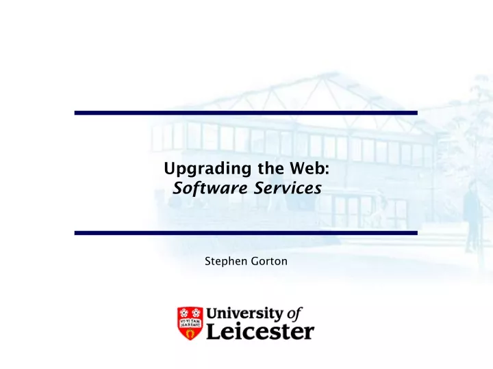 upgrading the web software services