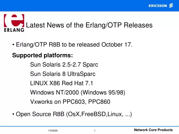 latest news of the erlang otp releases