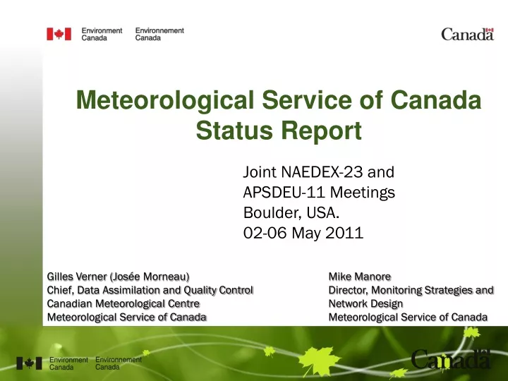 meteorological service of canada status report