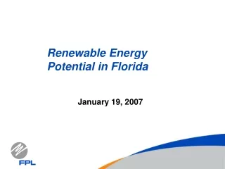 Renewable Energy  Potential in Florida