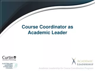 Course Coordinator as  Academic Leader