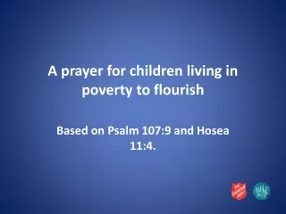 A prayer for children living in poverty to flourish