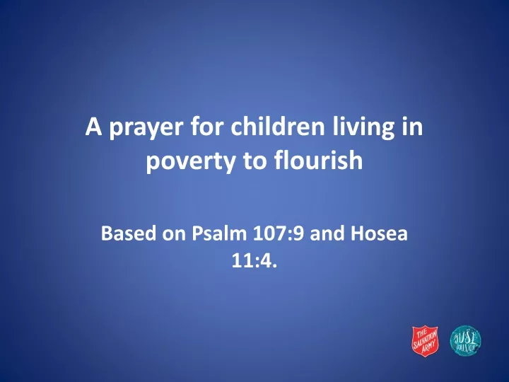 a prayer for children living in poverty to flourish