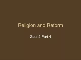 Religion and Reform