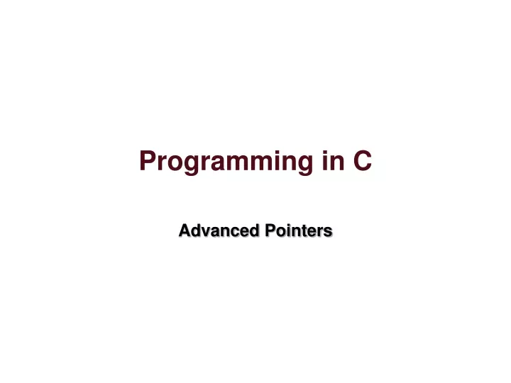 programming in c